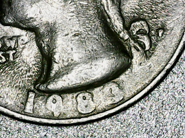 1983-P-25c---Rays-Radiating-360-Degrees-From-Both-Obverse-&-Reverse?